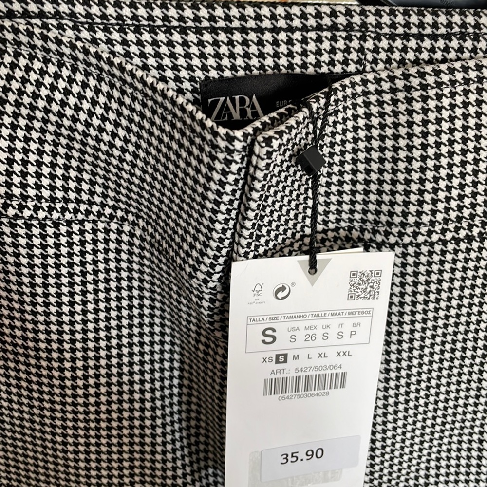 Zara Houndstooth trousers with stretch